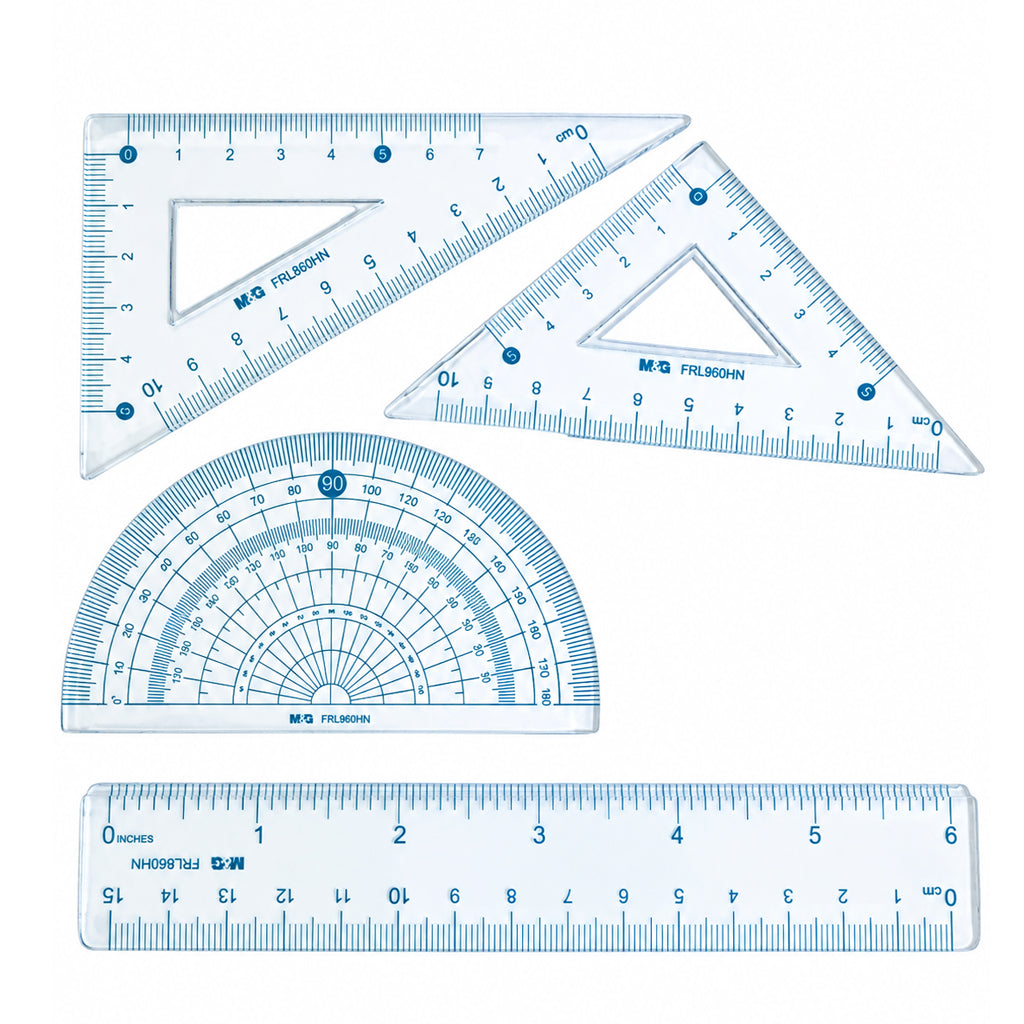 M&G Miffy & Friends Ruler Set 4S Anti-Stick To Erasers FRL960HN (Color May Vary)