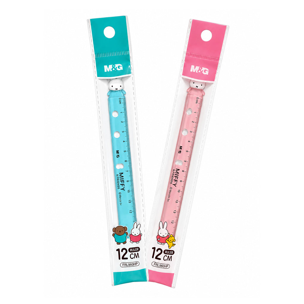 M&G Miffy & Friends Ruler Pink Blue Green 12cm FRL960HP