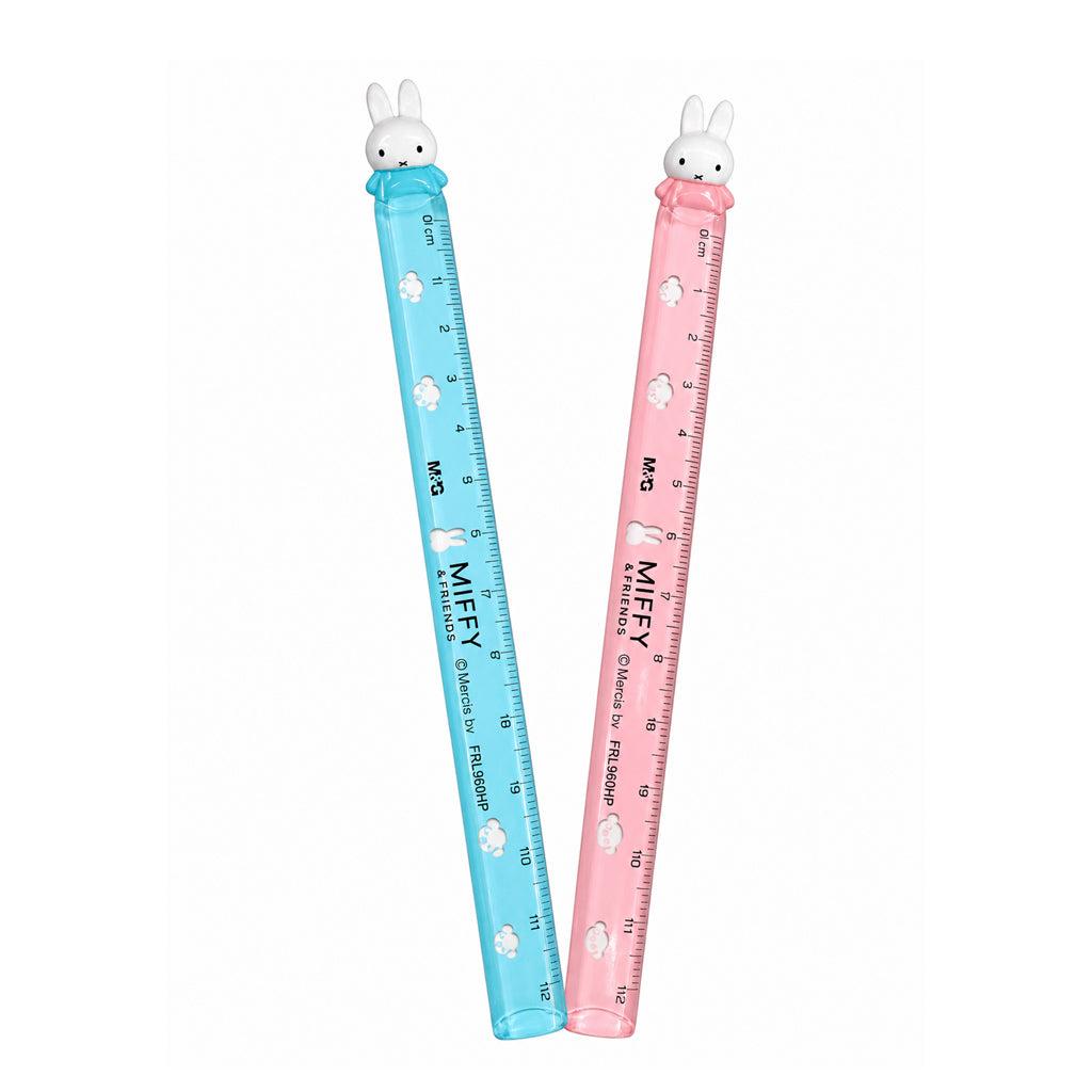 M&G Miffy & Friends Ruler Pink Blue Green 12cm FRL960HP (Color May Vary)