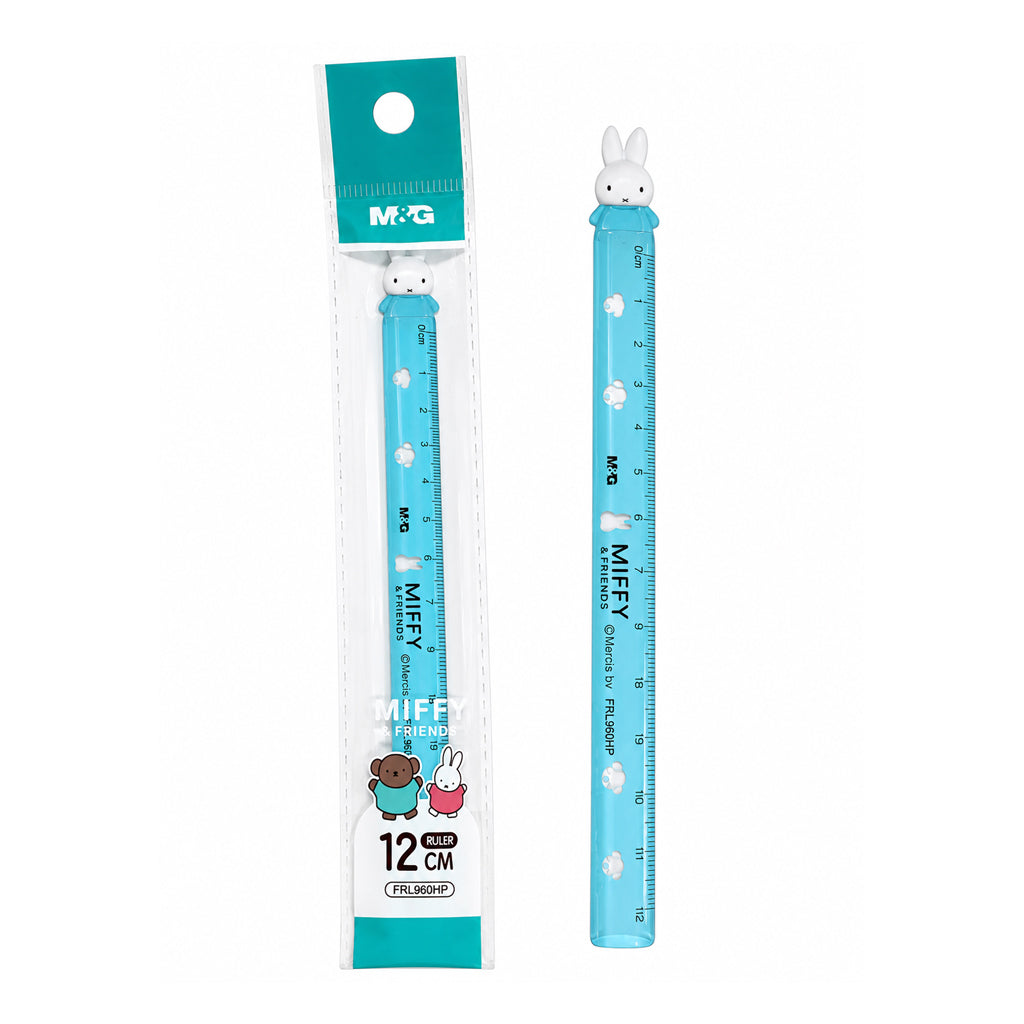 M&G Miffy & Friends Ruler Pink Blue Green 12cm FRL960HP (Color May Vary)
