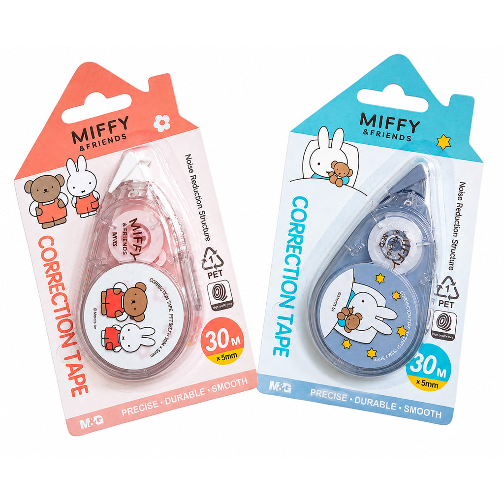 M&G Miffy & Friends Correction Tape Pink Blue Green 5mmx30M FCT76671 (Color May Vary)