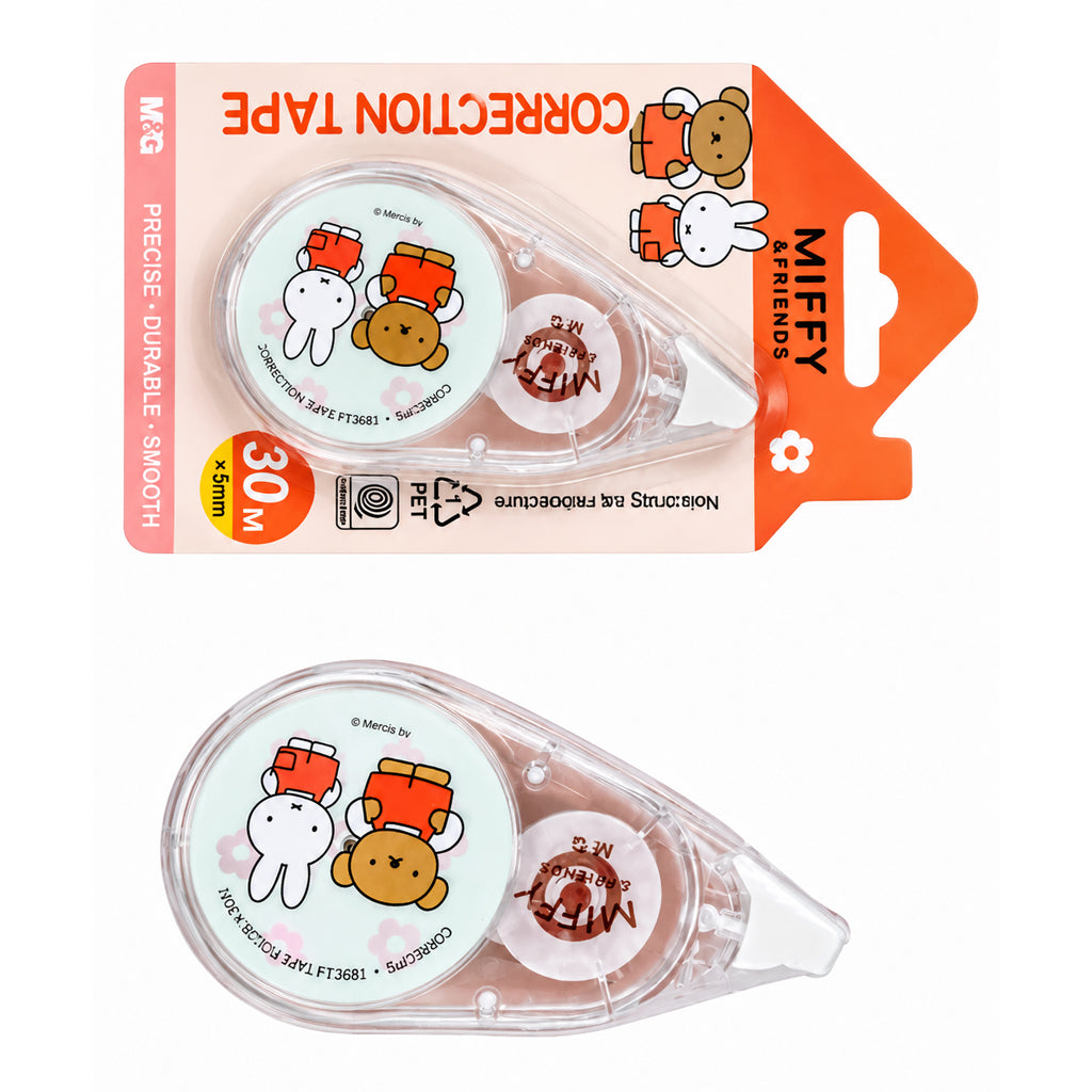 M&G Miffy & Friends Correction Tape Pink Blue Green 5mmx30M FCT76671 (Color May Vary)