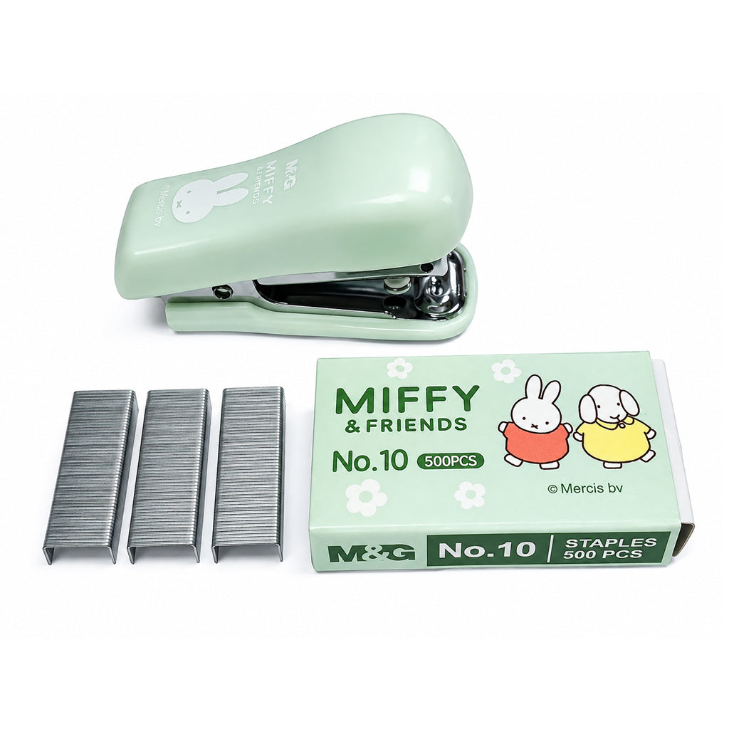 M&G Miffy & Friends Stapler Set No.10 With Staple Wire 8 Sheets 80gsm FBS916NW (Color May Vary)