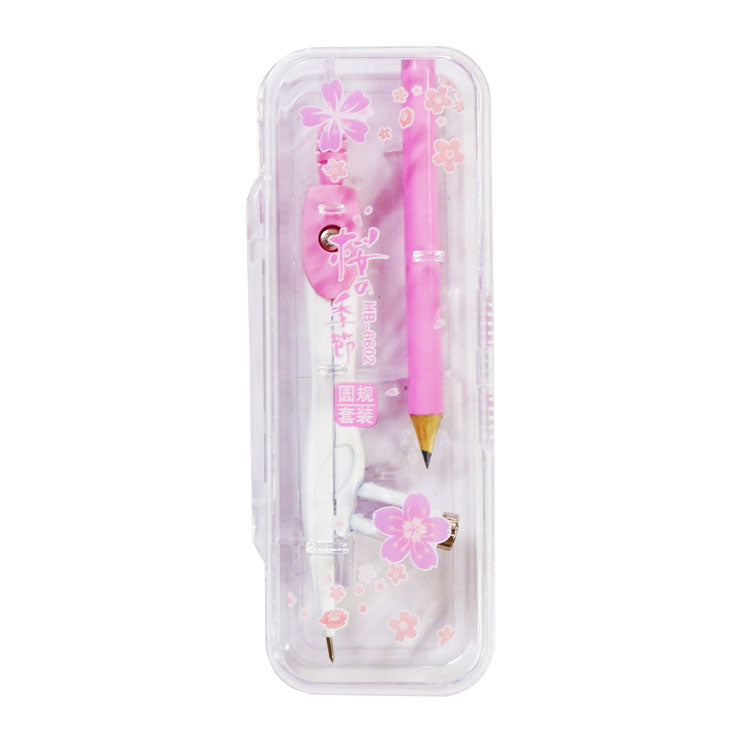 Compass Set 2's Compass + Lead Pencil Sakura Design HB-6602 (color may vary)