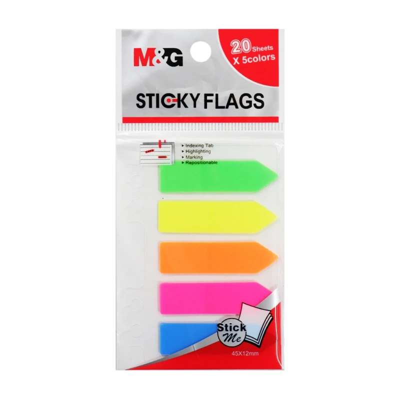 M&G Tape Flag 10x44mm 5 Colors 100 Sheets - School & Office Supplies - Notepads