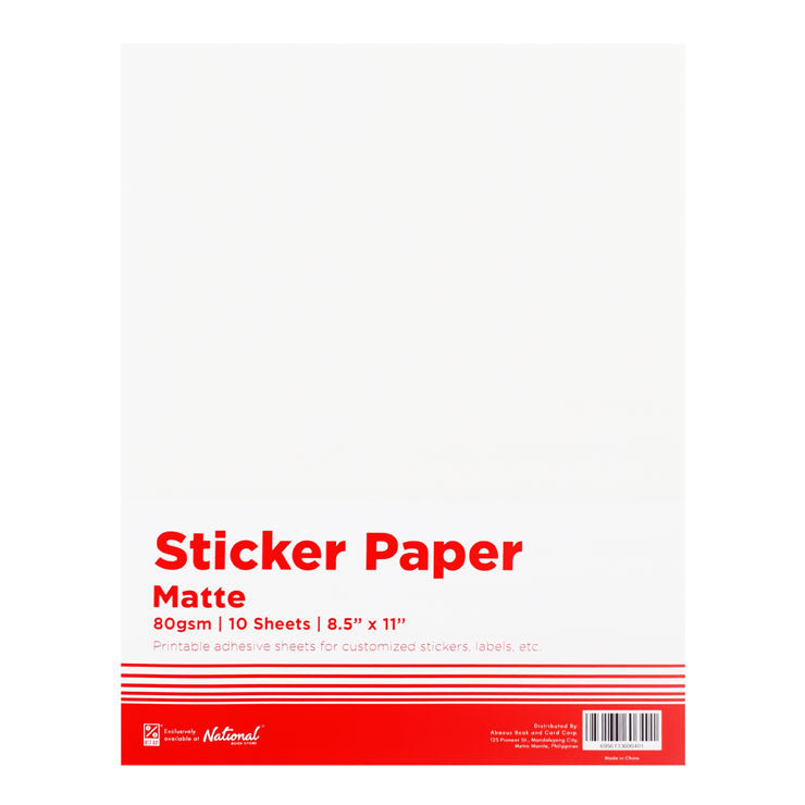Best Buy Matte Sticker Paper 80 gsm Short 10's - Lowest Price - School & Office Supplies