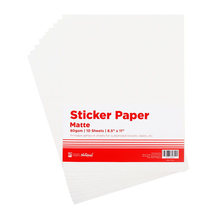 Best Buy Matte Sticker Paper 80 gsm Short 10's - Lowest Price - School & Office Supplies