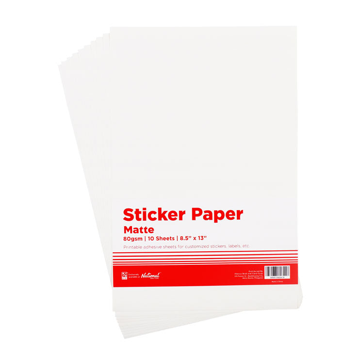Best Buy Matte Sticker Paper 80 gsm Long 10's - Lowest Price - School & Office Supplies