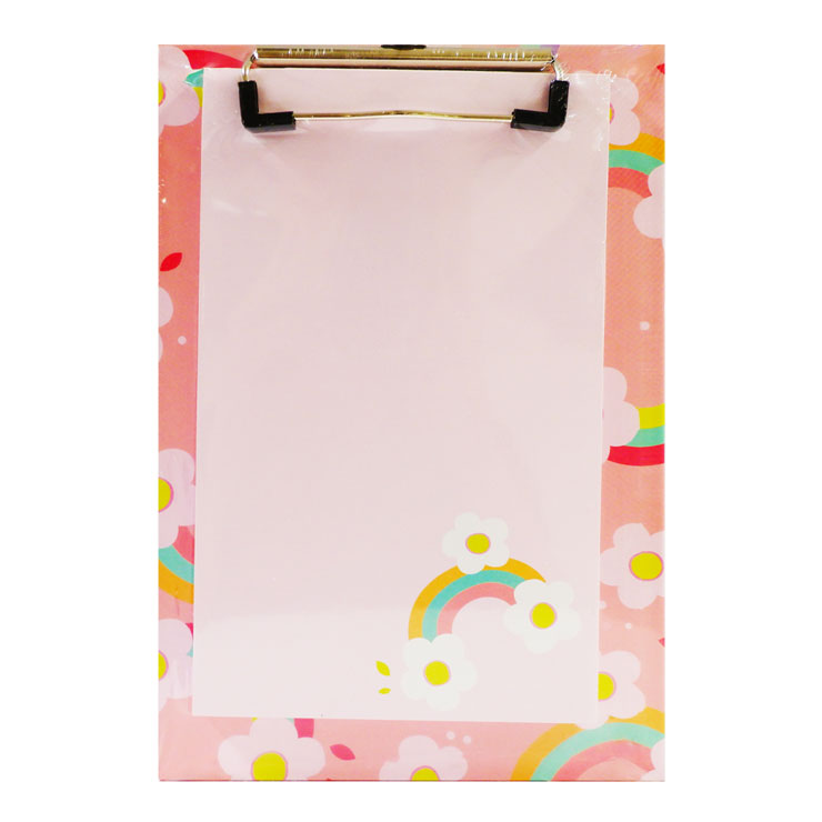 Highplus Clipboard Set Hp-231220-24 A5 With 80Sheets Pad Pink Rainbow Jjmaxx