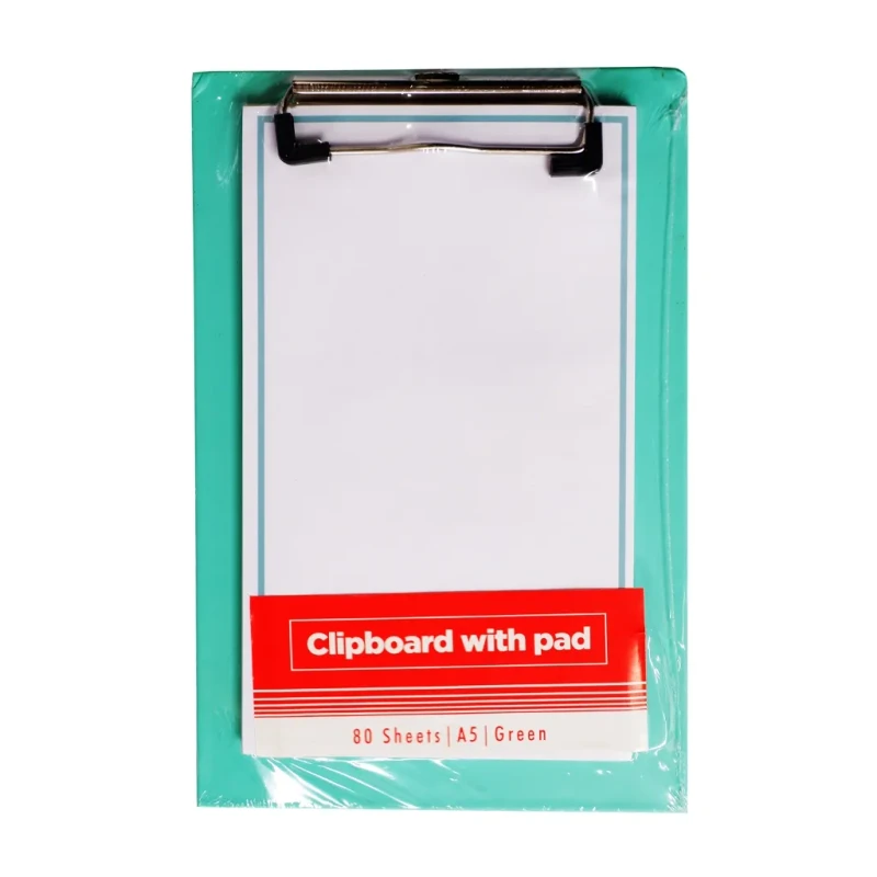 Best Buy Clipboard Set Hp-240708-1 A5 Green with Pad - Filing Supplies