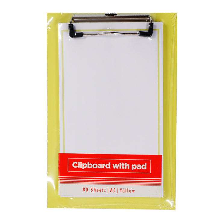 Best Buy Clipboard Set HP-240708-3 A5 With Pad Yellow - Clipboards