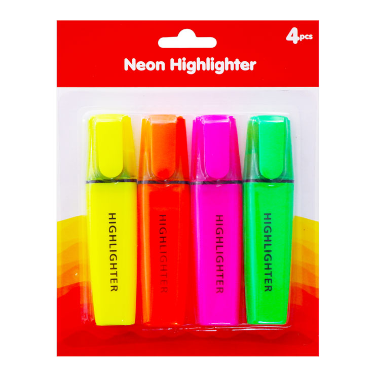 Neon Highlighter 4's - School & Office Supplies - Writing