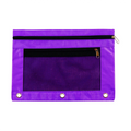 Highplus Cloth Envelope HP-241111-3A A5 Violet Double Zipper Clear Front With Hole For Binder