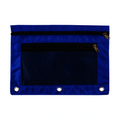 Highplus Cloth Envelope HP-241111-3G A5 Dark Blue Double Zipper Clear Front With Hole For Binder
