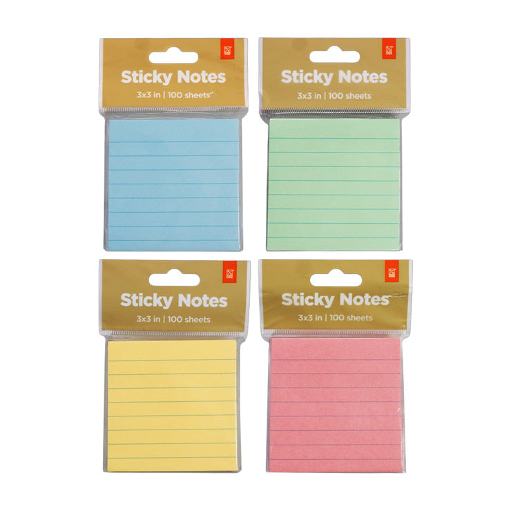Best Buy Sticky Notes 3x3In Pastel Lined Assorted
