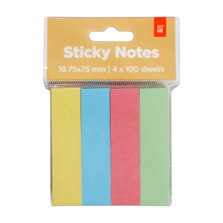Best Buy Sticky Notes 18.75x75mm 4 Pads Pastel (Assorted Colors) - School & Office Stationery
