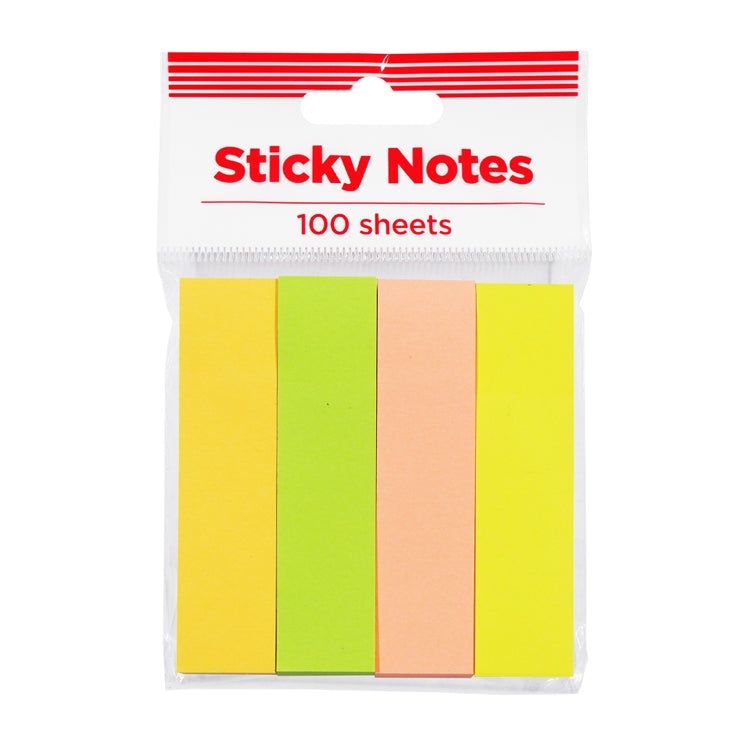 Best Buy Sticky Notes 18.75x75mm 4 Pads, Neon (Assorted Colors) - School & Office Stationery