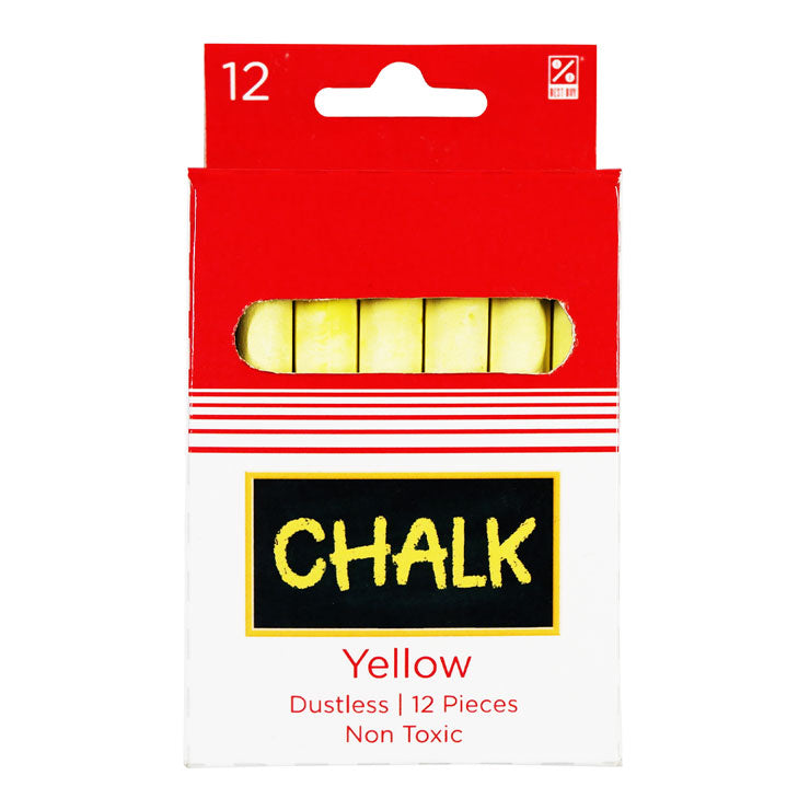 Best Buy Chalk Dustless 12s Yellow CS-12SY - School & Office Supplies - Teacher's Tools