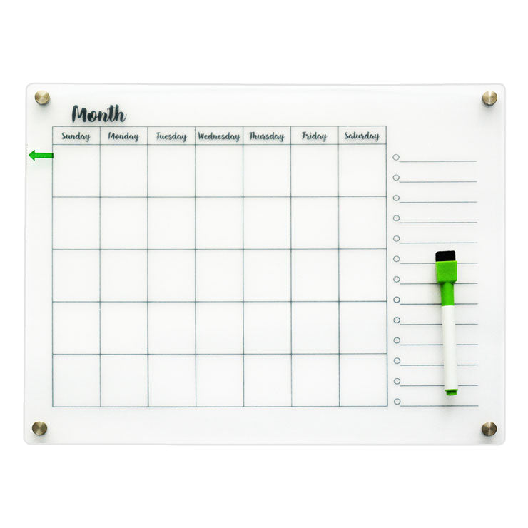 Boardest Whiteboard 12x16 inches Transparent Monthly Acrylic Dry Erase OAWB1512S2
