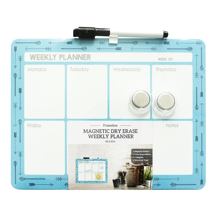 Boardest Whiteboard 8.5x11 inches Weekly Magnetic RWB1185-W2, Blue - Home & Office Supplies