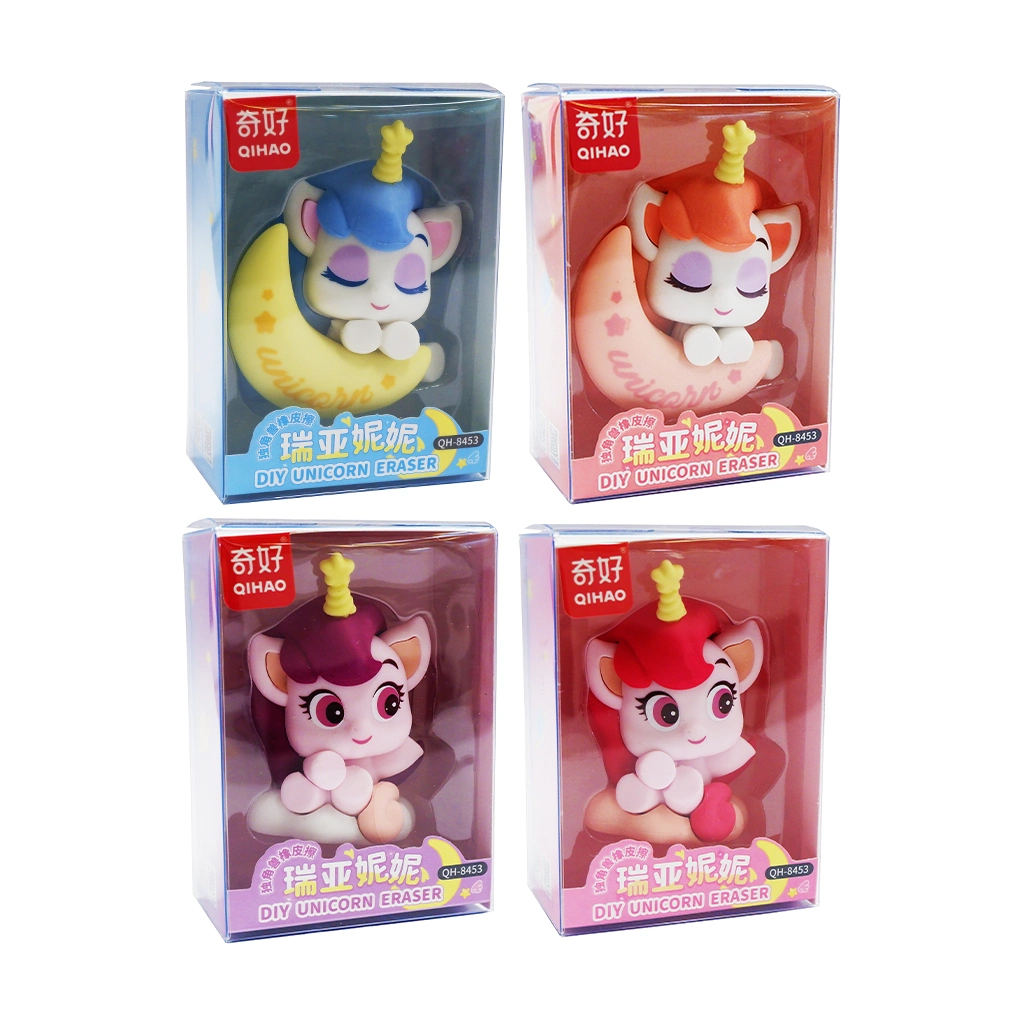 Qihao Plastic Eraser QH-8453 Unicorn 4 Designs