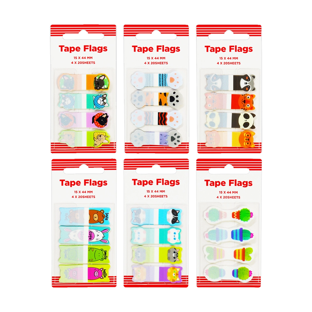 Best Buy Pet Tape Flags Bp3600 Double-Folded Edge with PVC Holder 44x15mm 20S