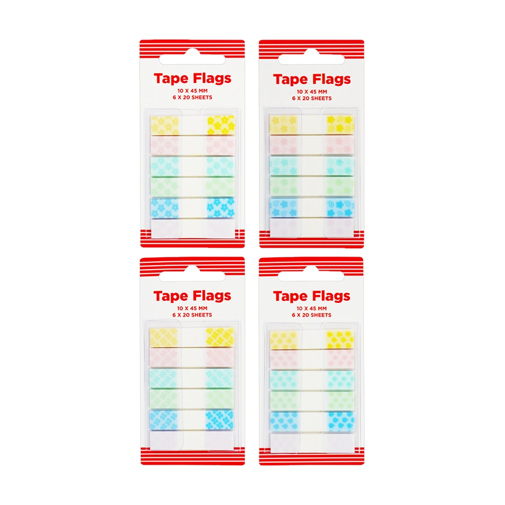 Best Buy Pet Tape Flags Bp3643 Double-Folded Edge with PVC Holder 6pcs 45x10mm 20S