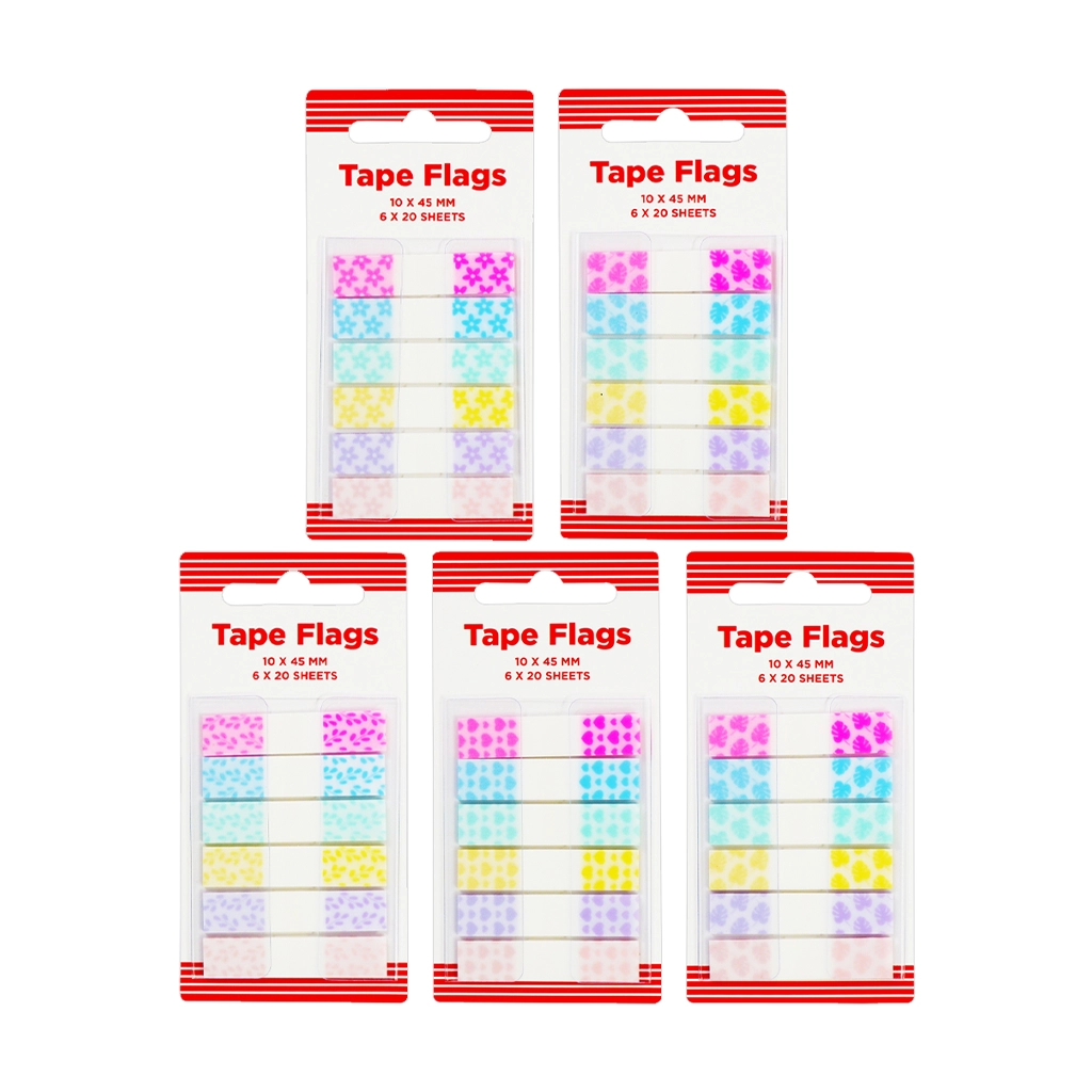 Best Buy Pet Tape Flags Bp3643 Double-Folded Edge with PVC Holder 6pcs 45x10mm 20S