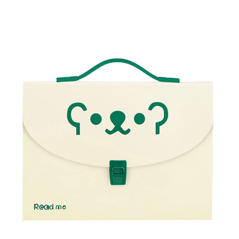 Read Me Expanding File with Handle 12317 A4 Green 7pockets Horizontal with Tab
