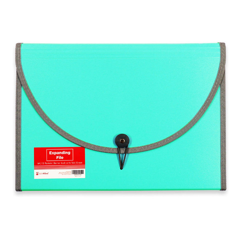 Expanding File with Handle 12854 A4 Persimmon 3 Pockets with Tab Vertical Colortify Zipper Lock