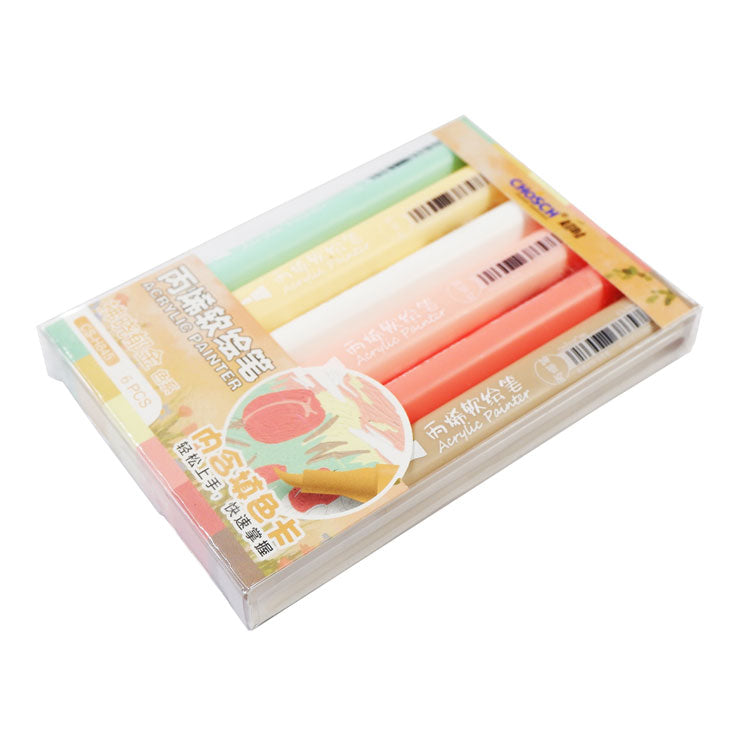 Chosch Acrylic Brush Marker CS-H845-6 Macaron 6 Colors - Arts & Crafts Supplies - Coloring