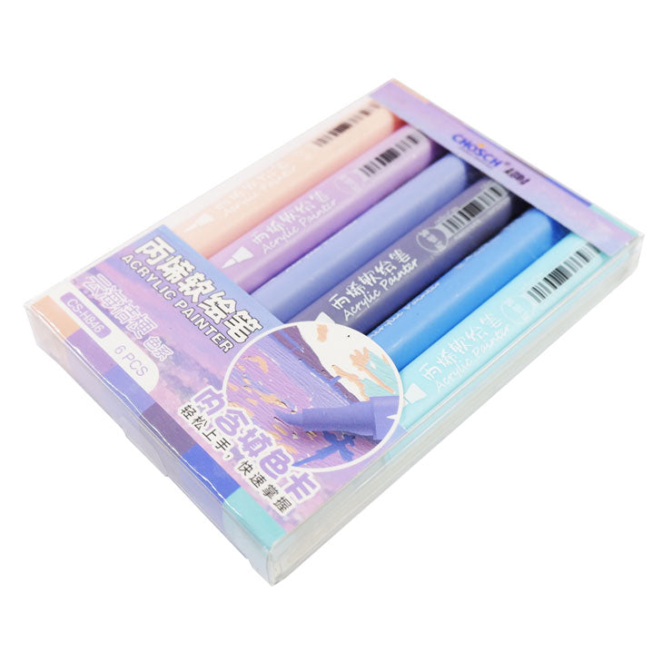 Chosch Acrylic Brush Marker CS-H846-6 Mauve 6 Colors - Arts & Crafts Supplies - Coloring