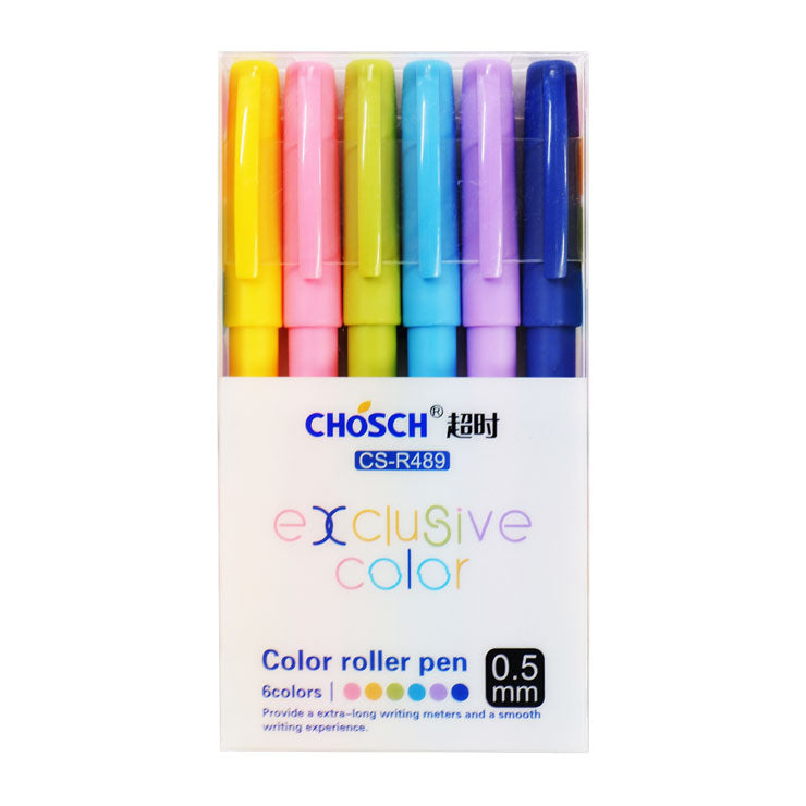 Chosch Colored Roller Pen 0.5mm 6's CS-R489 - School & Office Supplies - Writing