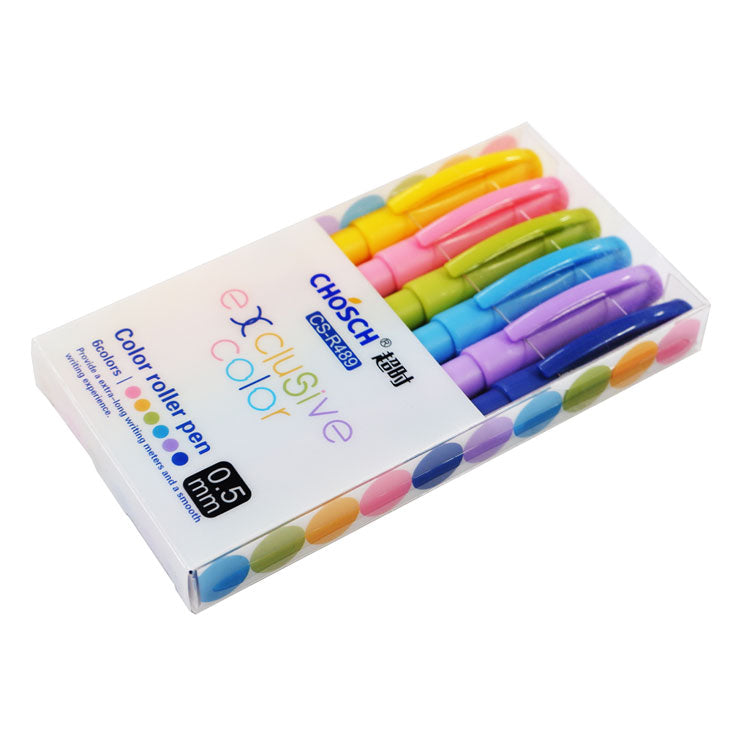 Chosch Colored Roller Pen 0.5mm 6's CS-R489 - School & Office Supplies - Writing