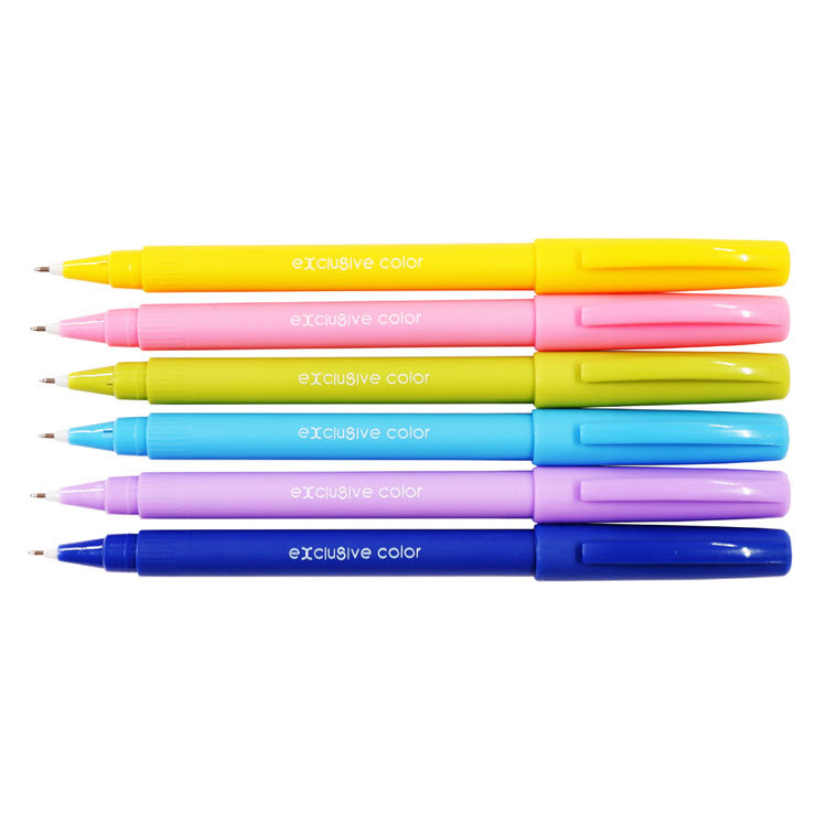 Chosch Colored Roller Pen 0.5mm 6's CS-R489 - School & Office Supplies - Writing