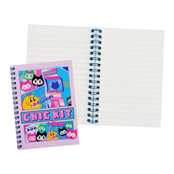 Foldermate Spiral Notebook 43585 A6 Pink Chic Kit Pixel 70's Perforated 80gsm Double Wire