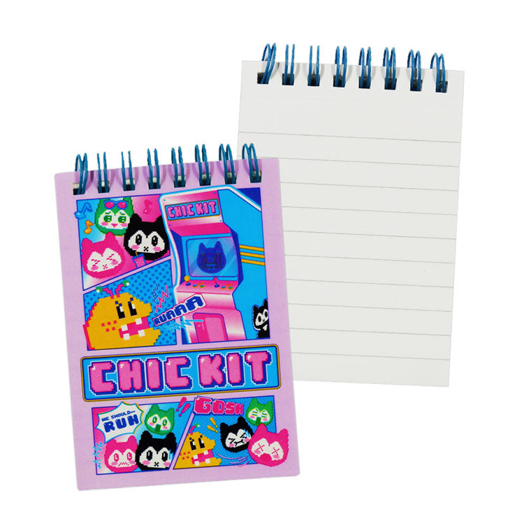 Foldermate Spiral Notebook 43595 A7 Pink Chic Kit Pixel 60's Perforated 80gsm Toploop