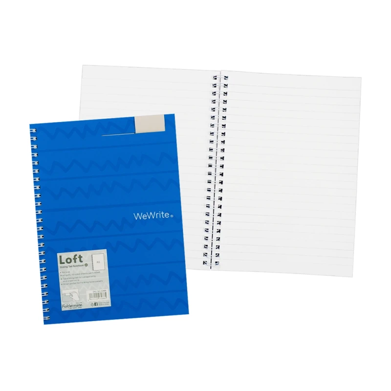 Foldermate Spiral Notebook 43488 A5 Blue Loft 70S Sliding Tab 80gsm - Notebooks & Pads
