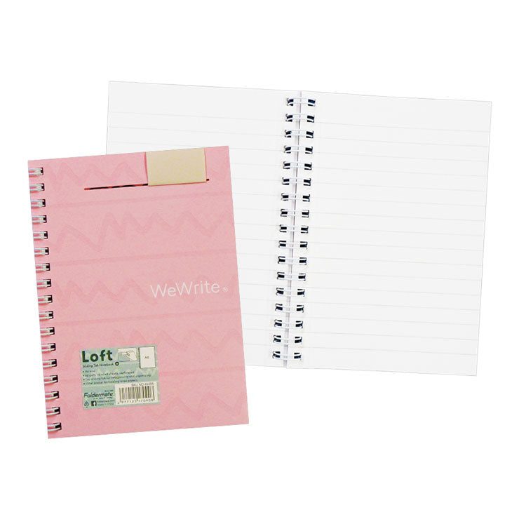 Foldermate Spiral Notebook 43495 A6 Pink Loft 70's Sliding Tab 80gsm