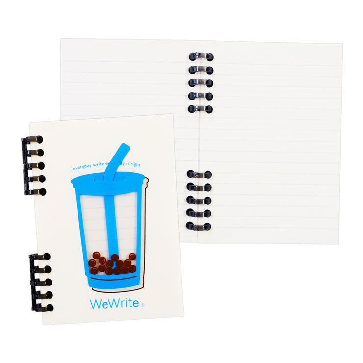 Foldermate Bubble Tea Pocket Refillable Notebook Split Ring Blue A6 80gsm - School & Office Supplies