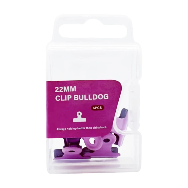 Jtmax Clip Bulldog 22mm 6's JT24095024Ple, Purple - School & Office Supplies - Filing