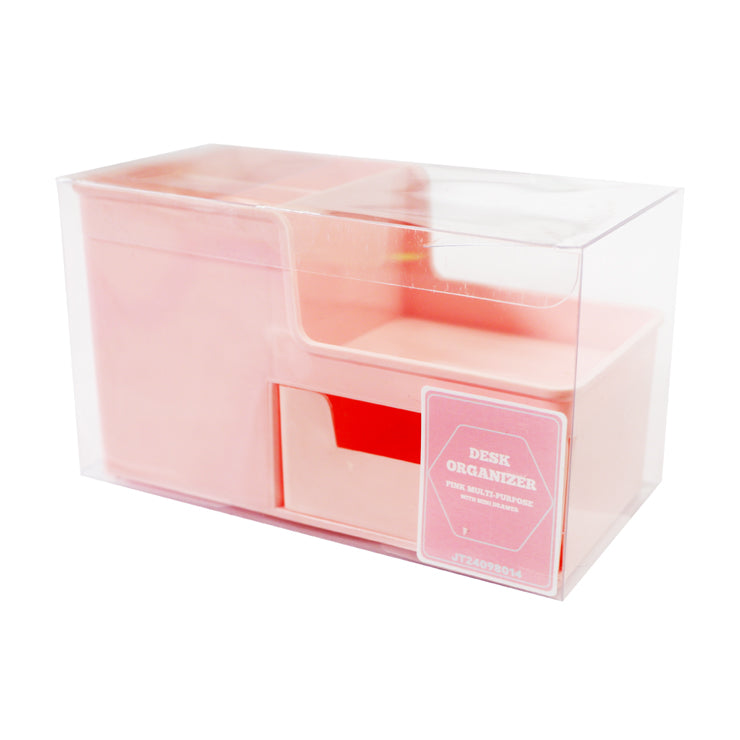 Desk Organizer Multi-Purpose With Mini Drawer JT24098014, Pink - Home & Office Supplies