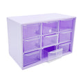 Desk Organizer Mini 9 Drawers JT24098022, Purple - Home & Office Supplies