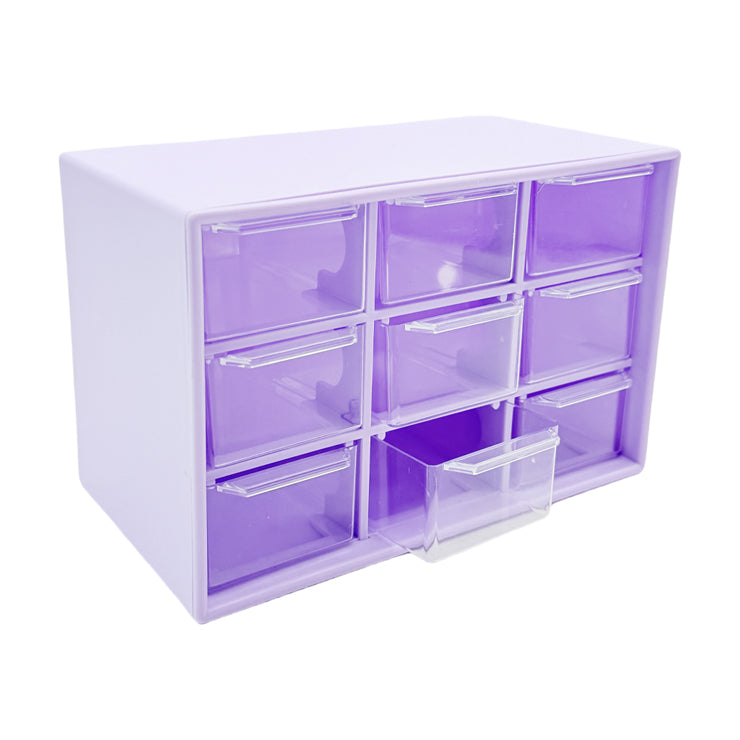 Desk Organizer Mini 9 Drawers JT24098022, Purple - Home & Office Supplies