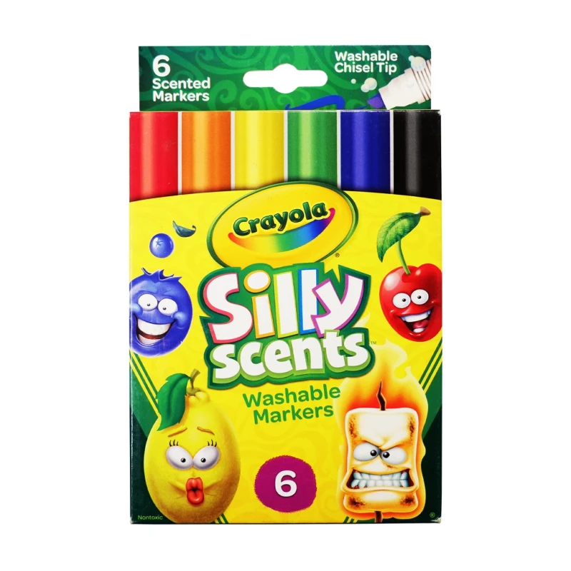 Crayola Silly Scents Washable Marker Set Of 6 588197 Chisel Tip - Arts & Crafts Supplies