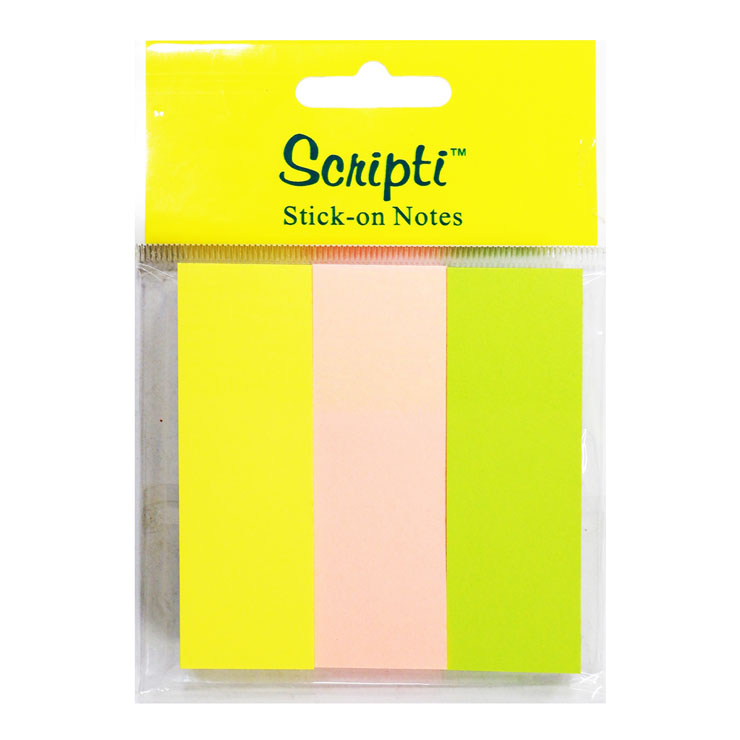 Scripti Tape Flag 25x75mm Neon 80 Sheets 3 colors - School & Office Supplies