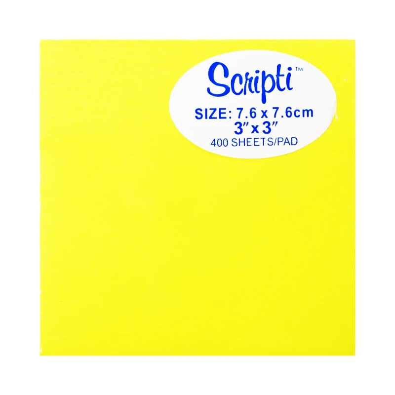 Scripti Sticky Note 3X3 Inches Pastel 100 Sheets 5 Colors - School & Office Supplies - Note Pads