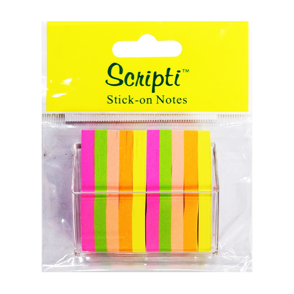 Scripti Sticky Note 50x10 mm 50 Sheets 5 Colors Pad With Dispenser - School & Office Supplies