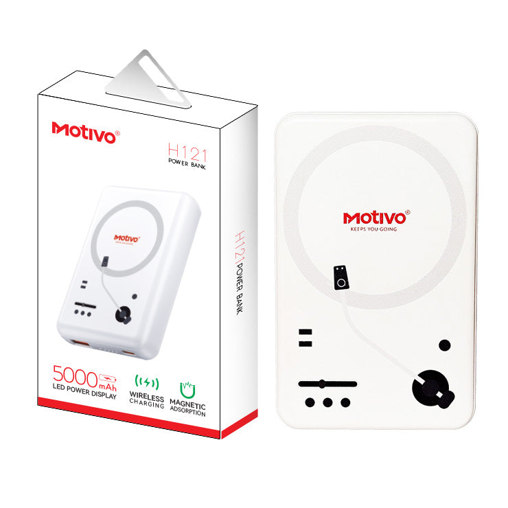 Motivo Powerbank H121 White 5000 Mah Wireless Charging
