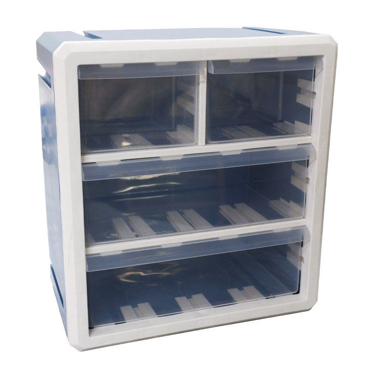 Qubit Desk Organizer Quad Cube Blue 4 drawer - Home & Office Accessories